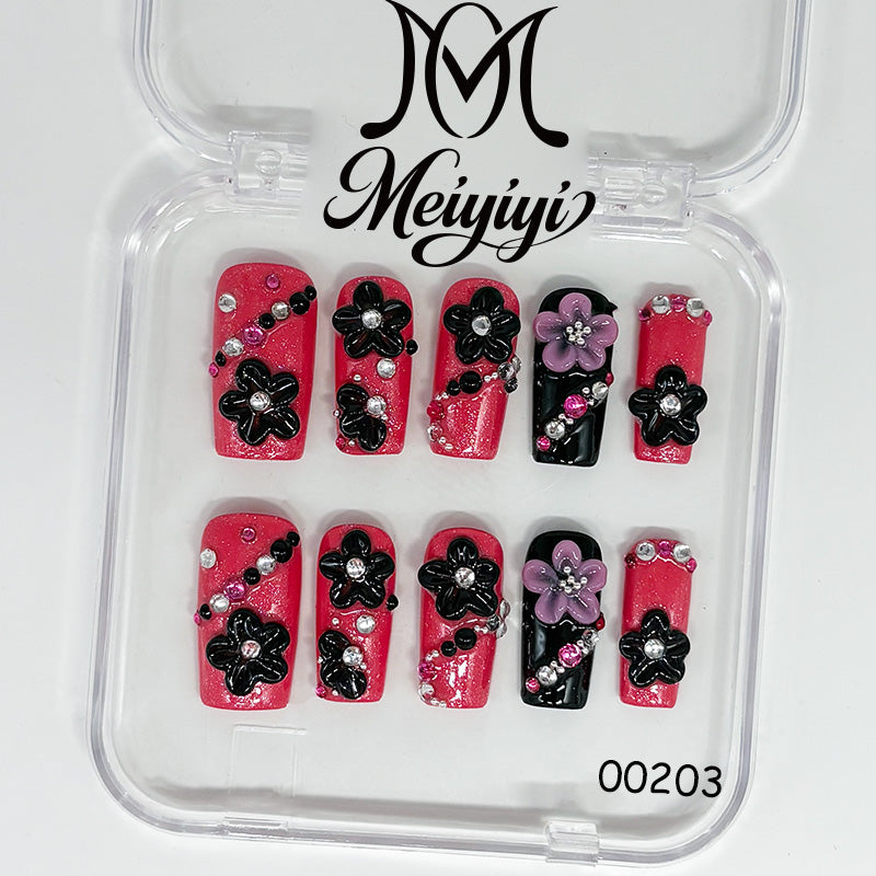00203-MYY's designer original high-end design customized luxury hand-painted wearable nail art