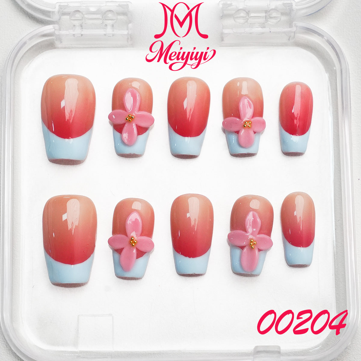 00204-MYY's designer original high-end design customized luxury hand-painted wearable nail art