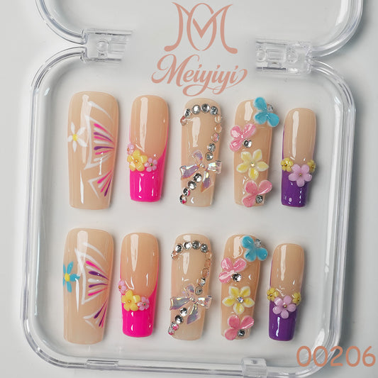 00206-MYY's designer original high-end design customized luxury hand-painted wearable nail art
