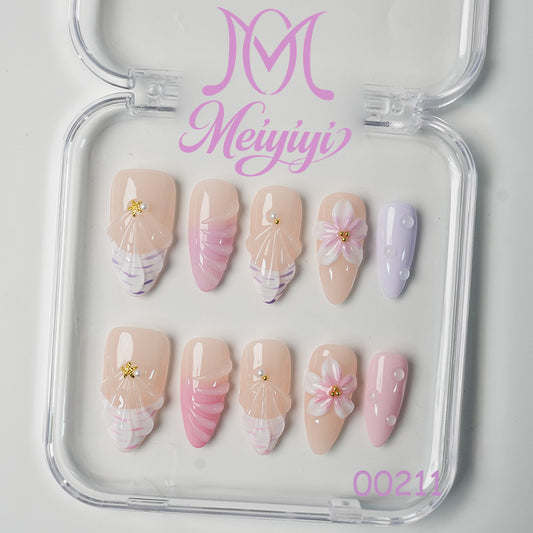 00211-MYY's designer original high-end design customized luxury hand-painted wearable nail art