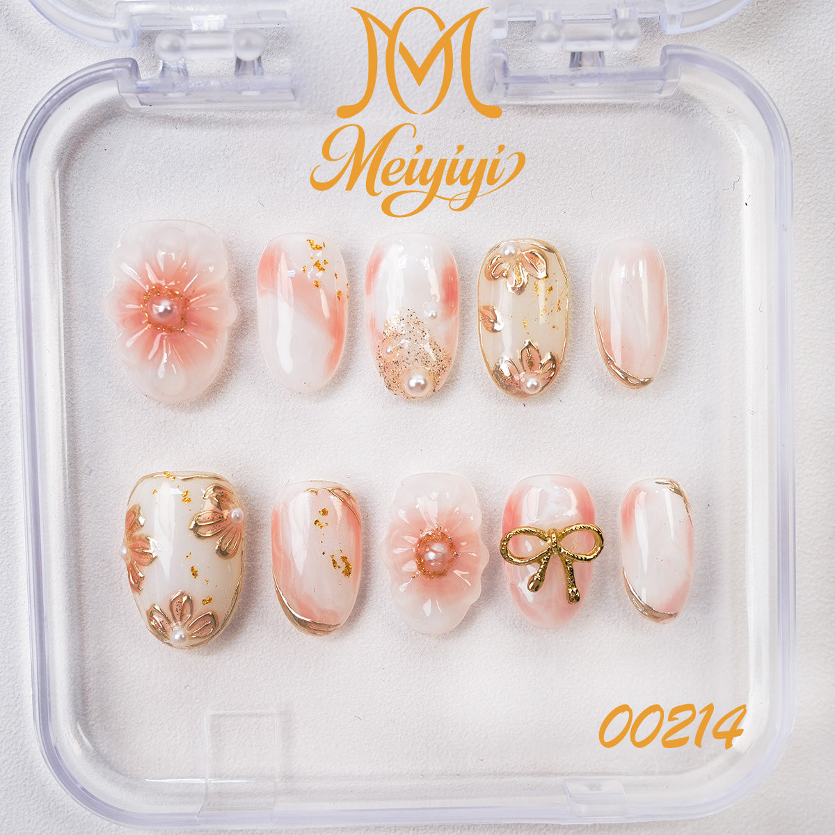 00214-MYY's designer original high-end design customized luxury hand-painted wearable nail art