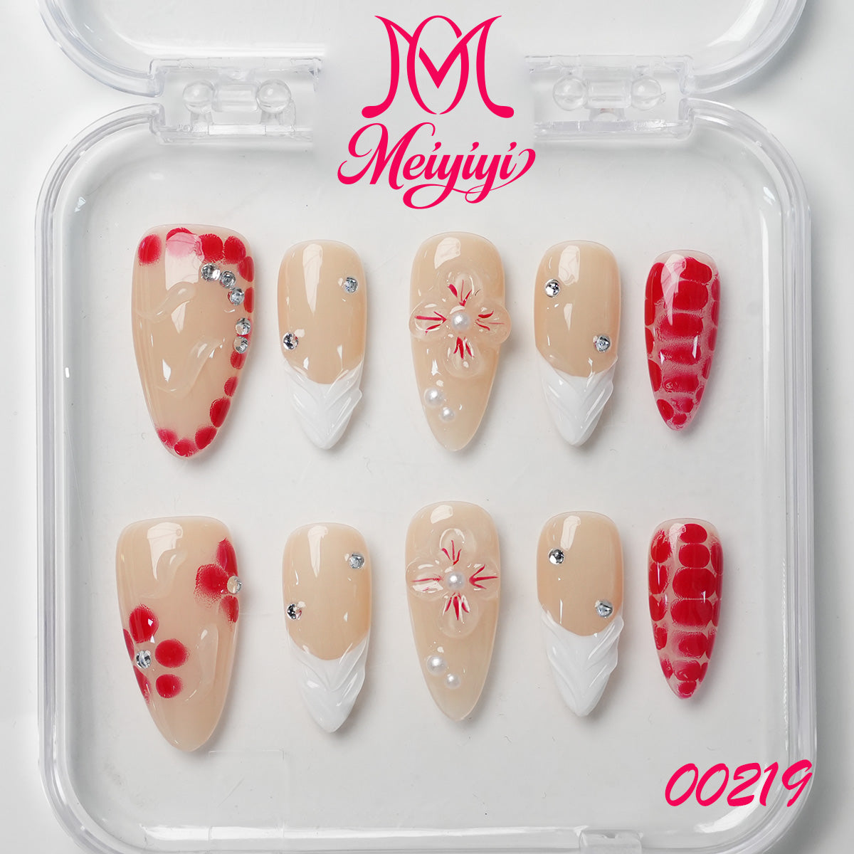00219-MYY's designer original high-end design customized luxury hand-painted wearable nail art