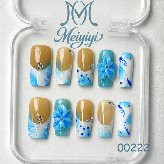 00222-MYY's designer original high-end design customized luxury hand-painted wearable nail art