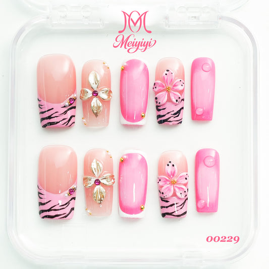 00229-MYY's designer original high-end design customized luxury hand-painted wearable nail art