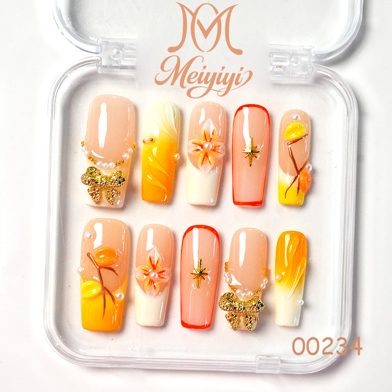00234-MYY's designer original high-end design customized luxury hand-painted wearable nail art