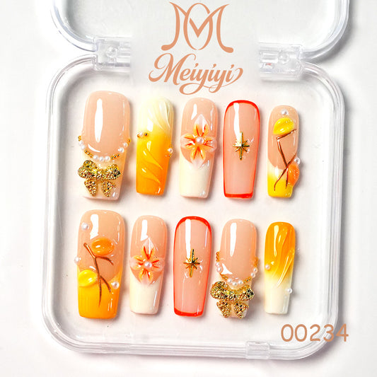 00234-MYY's designer original high-end design customized luxury hand-painted wearable nail art