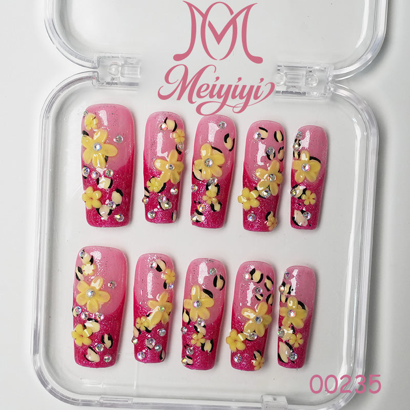 00235-MYY's designer original high-end design customized luxury hand-painted wearable nail art
