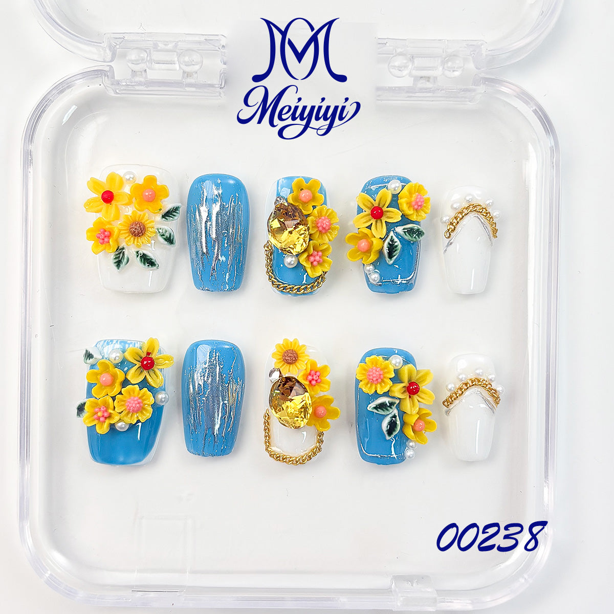 00238-MYY's designer original high-end design customized luxury hand-painted wearable nail art