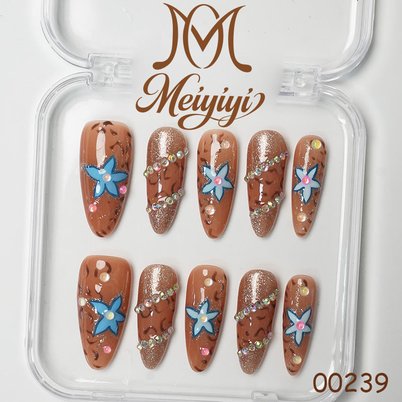 00239-MYY's designer original high-end design customized luxury hand-painted wearable nail art