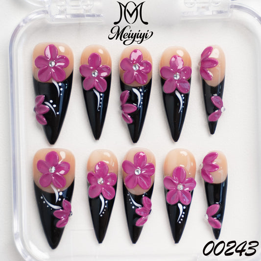 00243-MYY's designer original high-end design customized luxury hand-painted wearable nail art