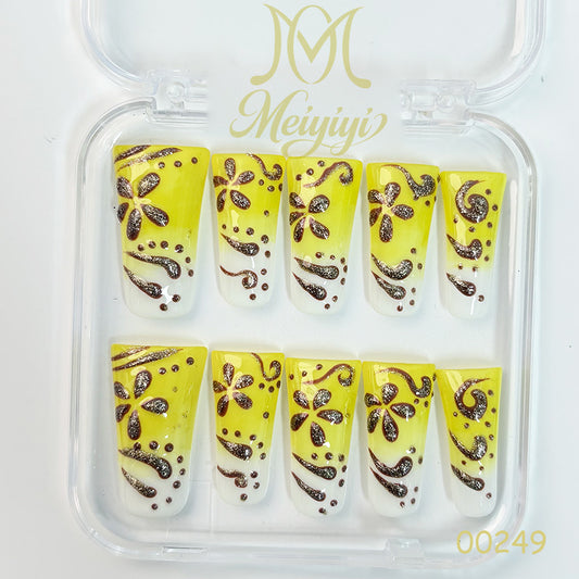 00249-MYY's designer original high-end design customized luxury hand-painted wearable nail art