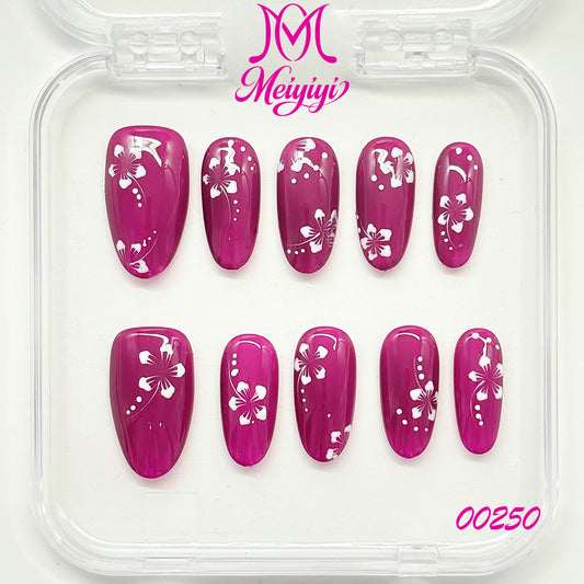 00250-MYY's designer original high-end design customized luxury hand-painted wearable nail art
