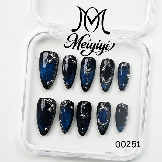 00251-MYY's designer original high-end design customized luxury hand-painted wearable nail art