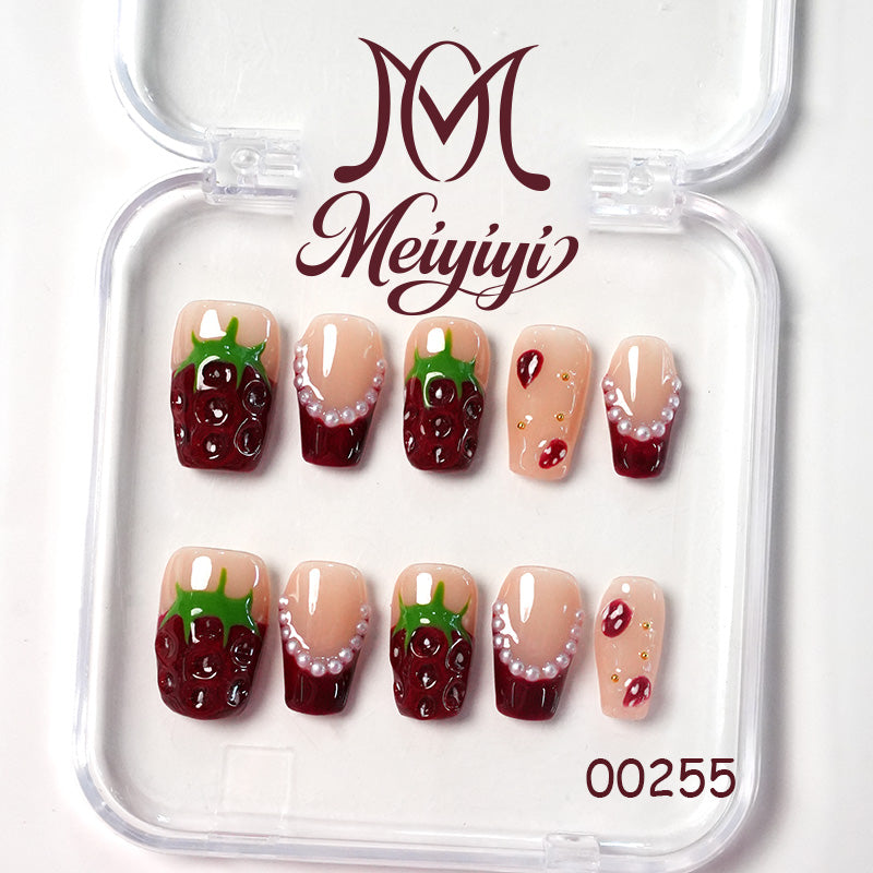 00255-MYY's designer original high-end design customized luxury hand-painted wearable nail art
