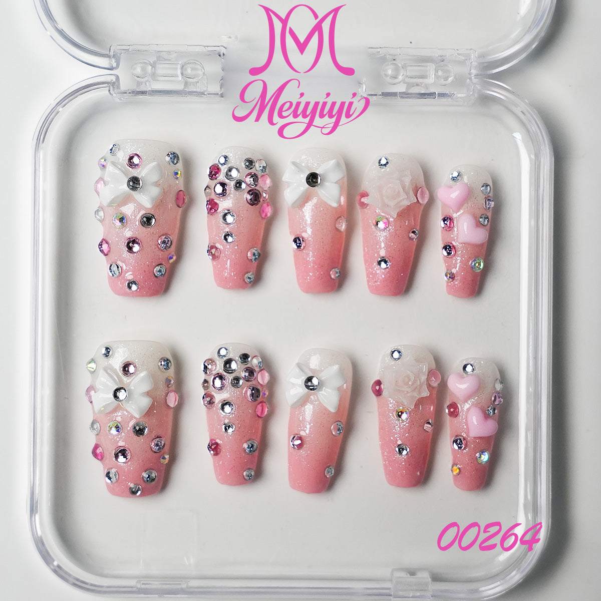 00264-MYY's designer original high-end design customized luxury hand-painted wearable nail art
