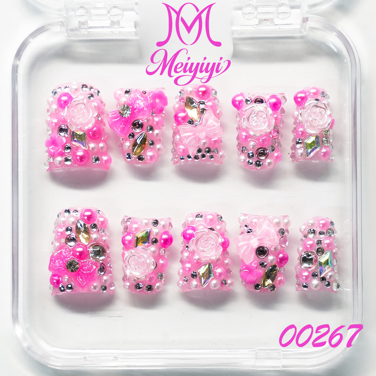 00267-MYY's designer original high-end design customized luxury hand-painted wearable nail art