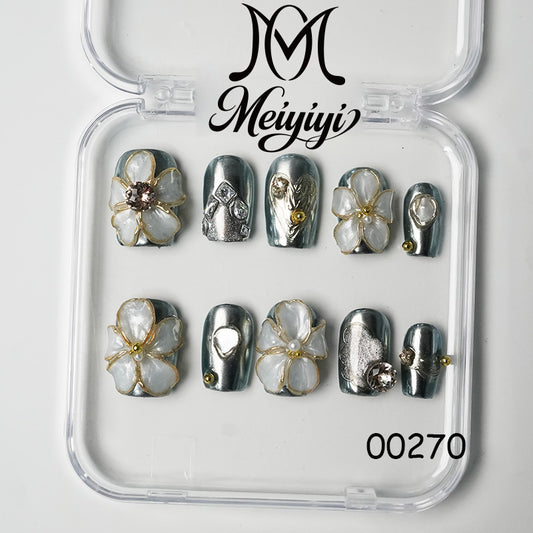 00270-MYY's designer original high-end design customized luxury hand-painted wearable nail art
