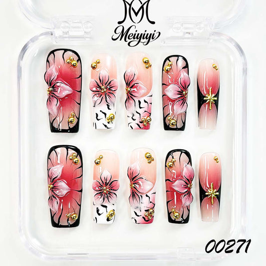 00271-MYY's designer original high-end design customized luxury hand-painted wearable nail art