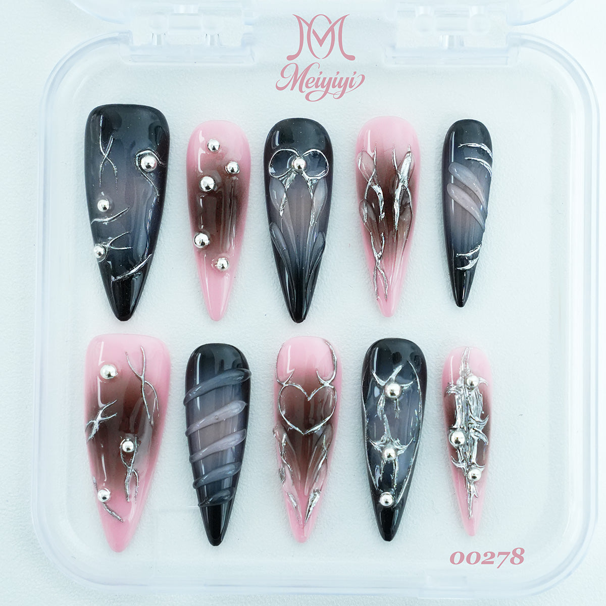 00278-MYY's designer original high-end design customized luxury hand-painted wearable nail art
