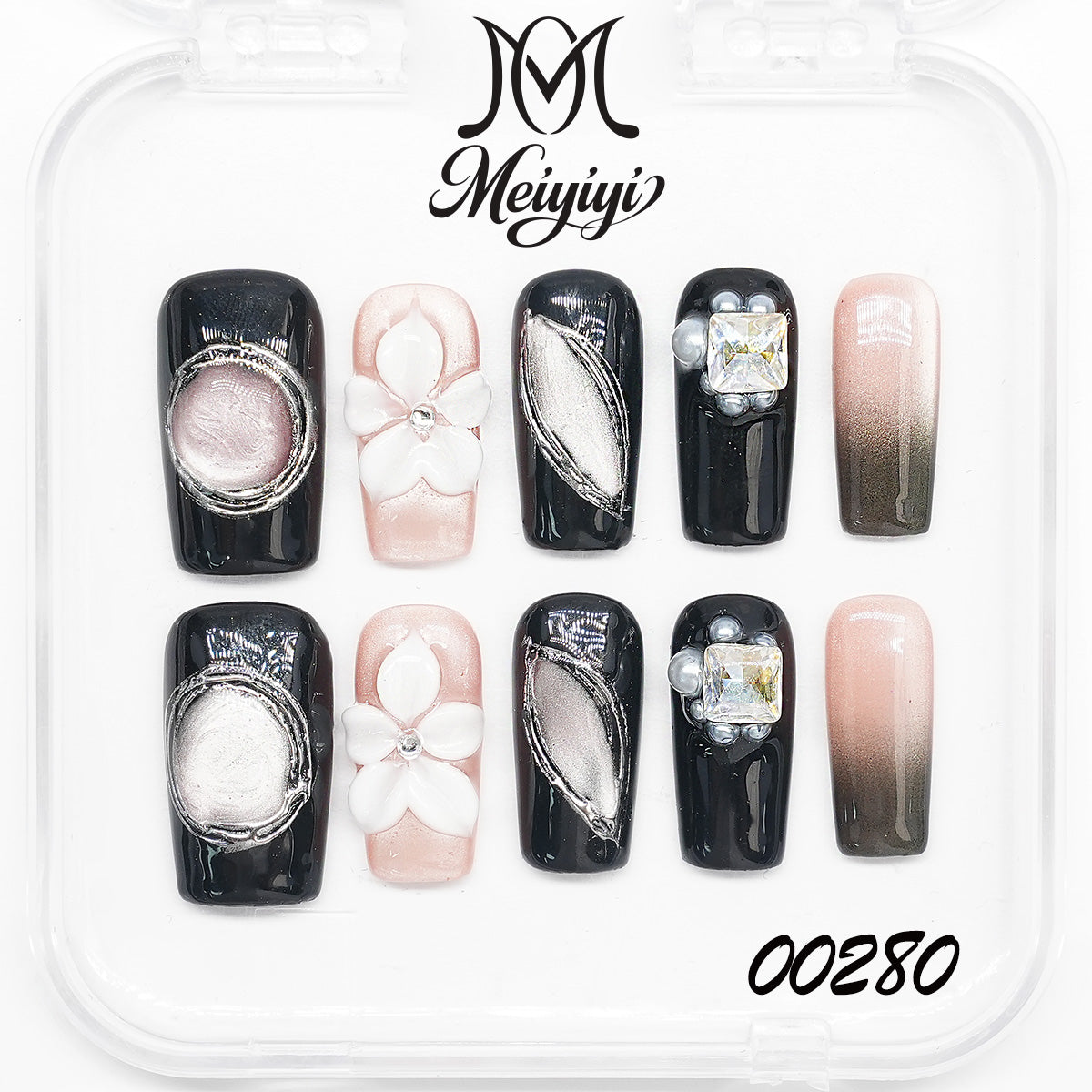 00280-MYY's designer original high-end design customized luxury hand-painted wearable nail art