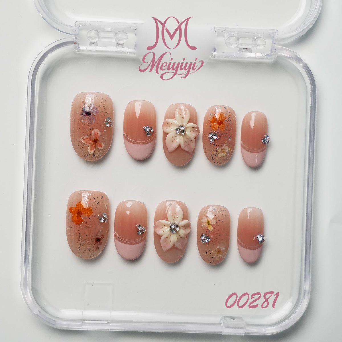 00281-MYY's designer original high-end design customized luxury hand-painted wearable nail art