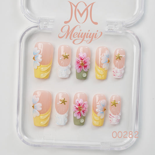 00282-MYY's designer original high-end design customized luxury hand-painted wearable nail art