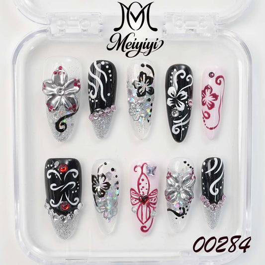 00284-MYY's designer original high-end design customized luxury hand-painted wearable nail art