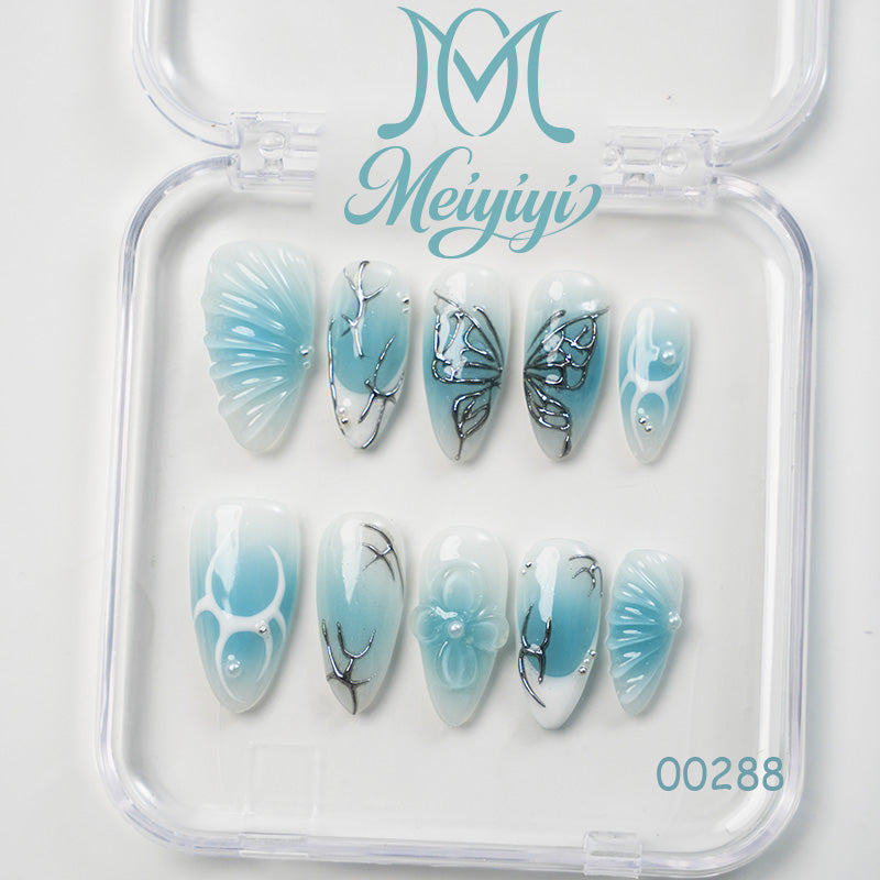 00288-MYY's designer original high-end design customized luxury hand-painted wearable nail art