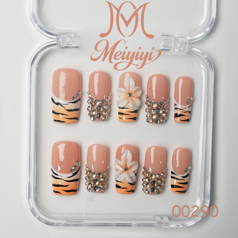 00290-MYY's designer original high-end design customized luxury hand-painted wearable nail art
