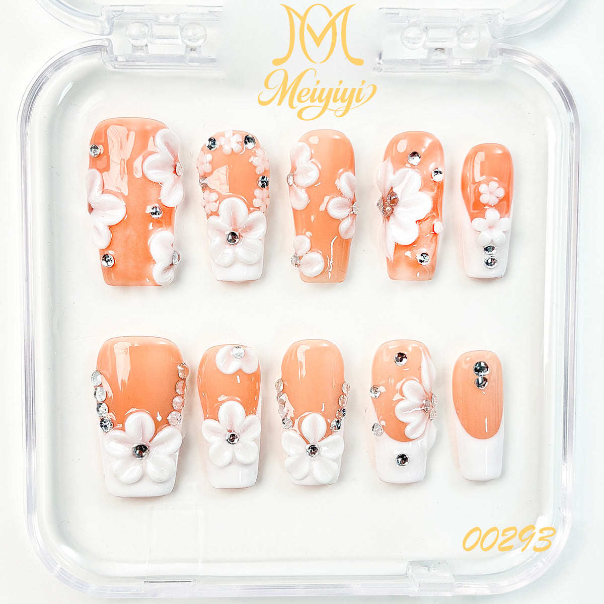 00293-MYY's designer original high-end design customized luxury hand-painted wearable nail art