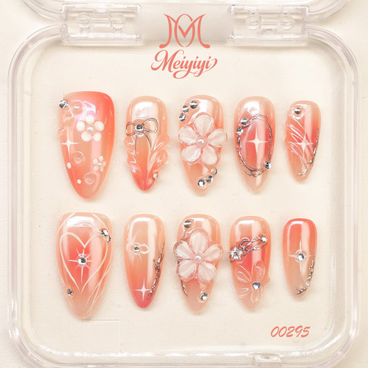 00295-MYY's designer original high-end design customized luxury hand-painted wearable nail art