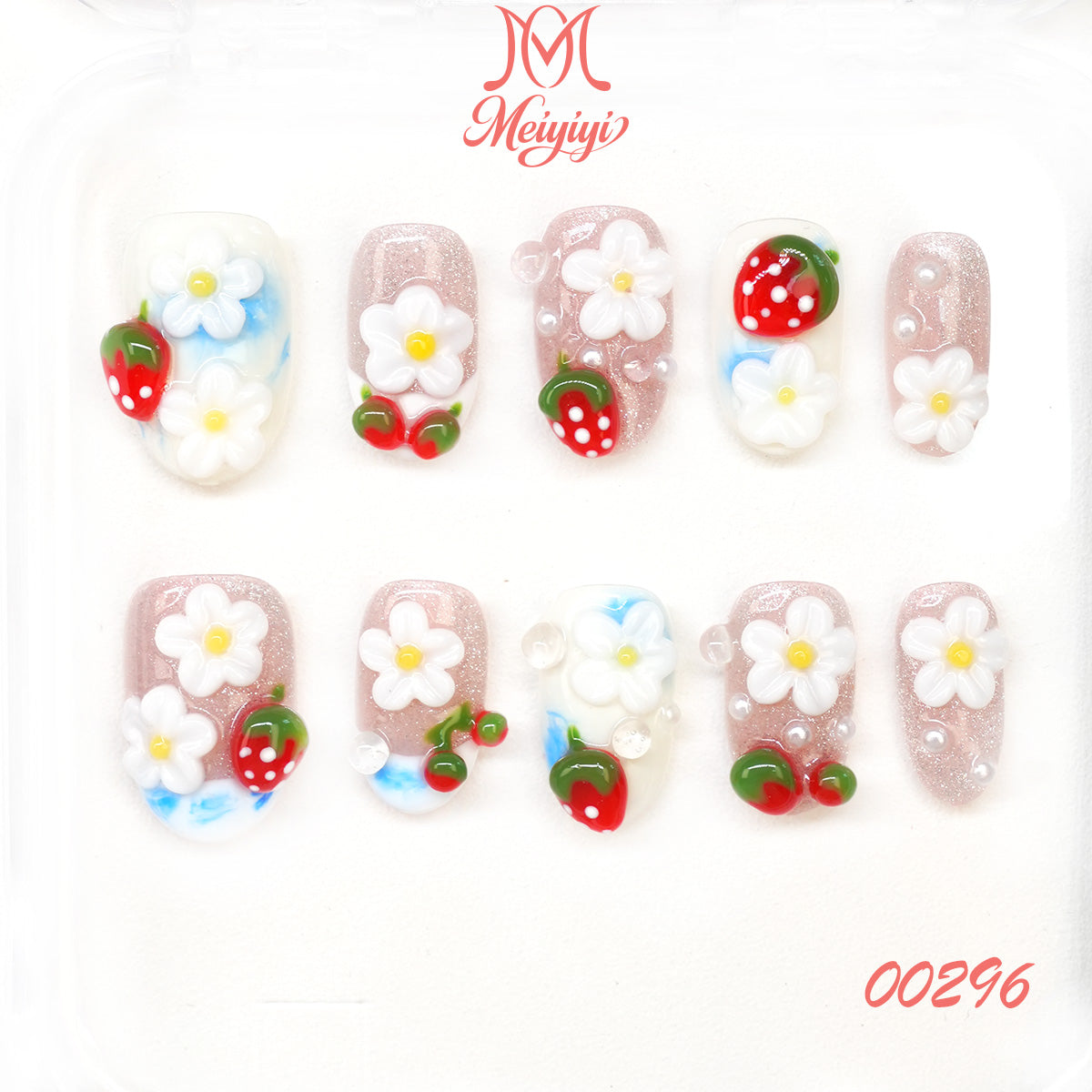 00296-MYY's designer original high-end design customized luxury hand-painted wearable nail art