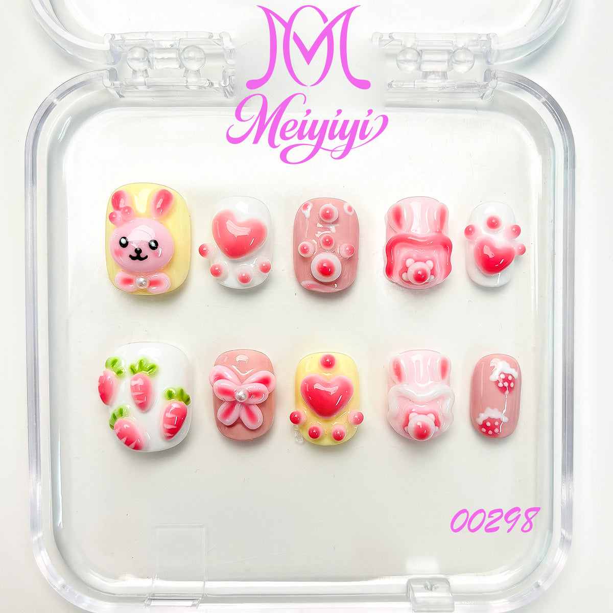 00298-MYY's designer original high-end design customized luxury hand-painted wearable nail art