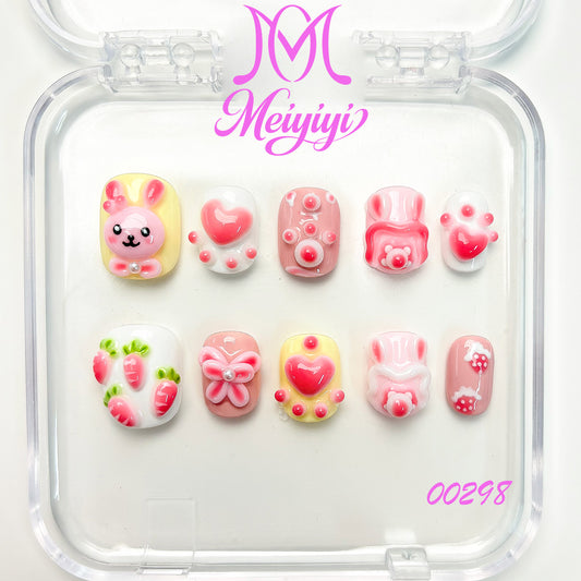 00298-MYY's designer original high-end design customized luxury hand-painted wearable nail art