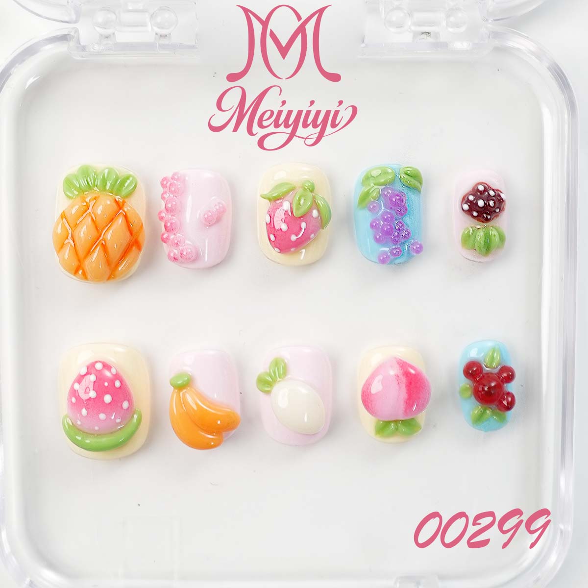 00299-MYY's designer original high-end design customized luxury hand-painted wearable nail art