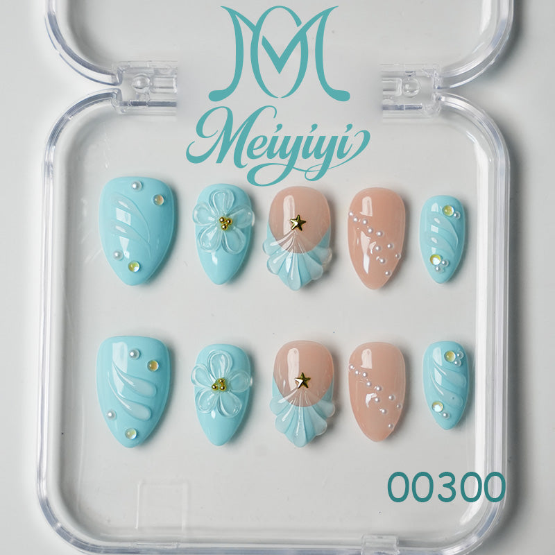 00300-MYY's designer original high-end design customized luxury hand-painted wearable nail art