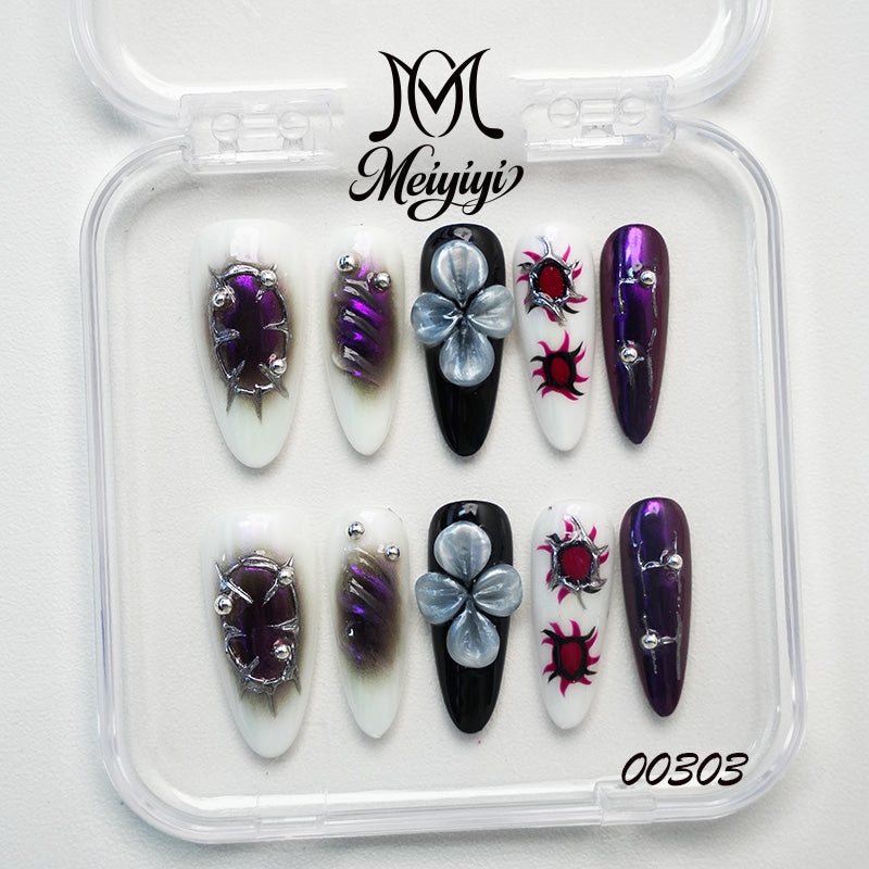00303-MYY's designer original high-end design customized luxury hand-painted wearable nail art