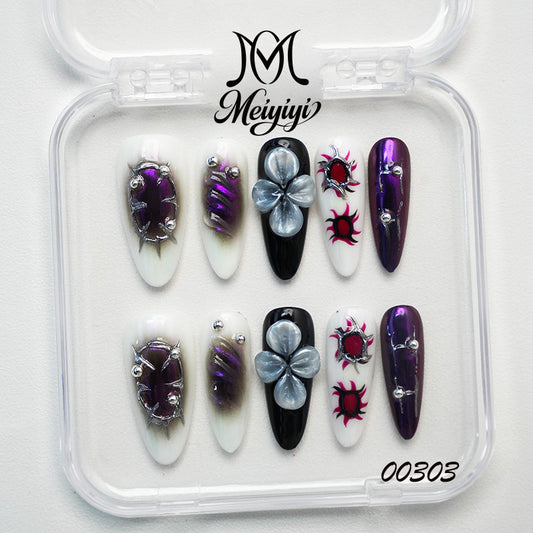 00303-MYY's designer original high-end design customized luxury hand-painted wearable nail art