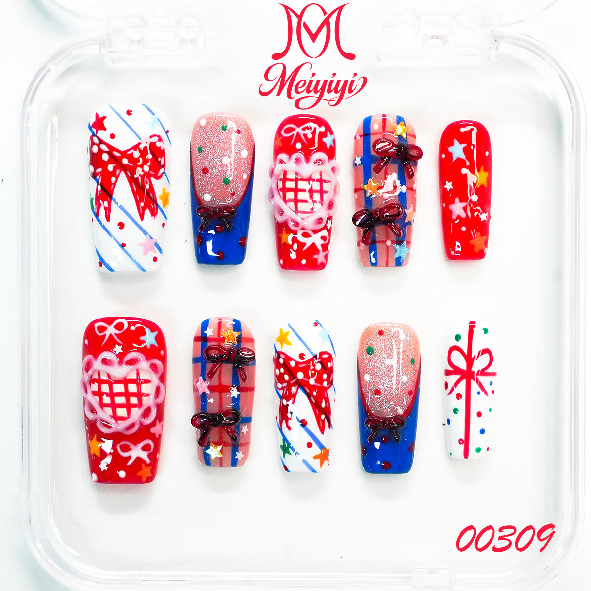 00309-MYY's designer original high-end design customized luxury hand-painted wearable nail art