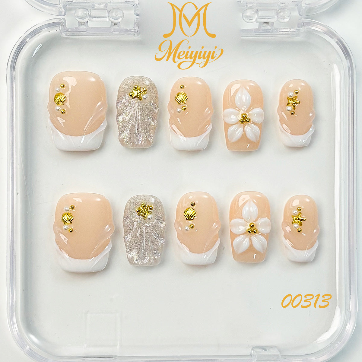 00313-MYY's designer original high-end design customized luxury hand-painted wearable nail art