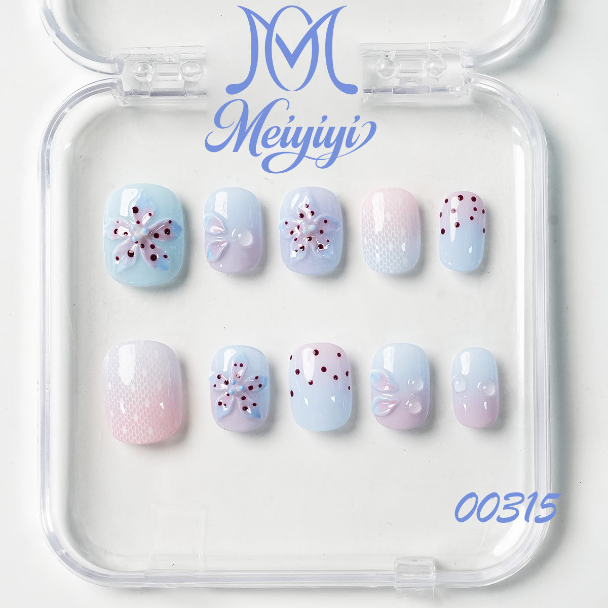 00315-MYY's designer original high-end design customized luxury hand-painted wearable nail art
