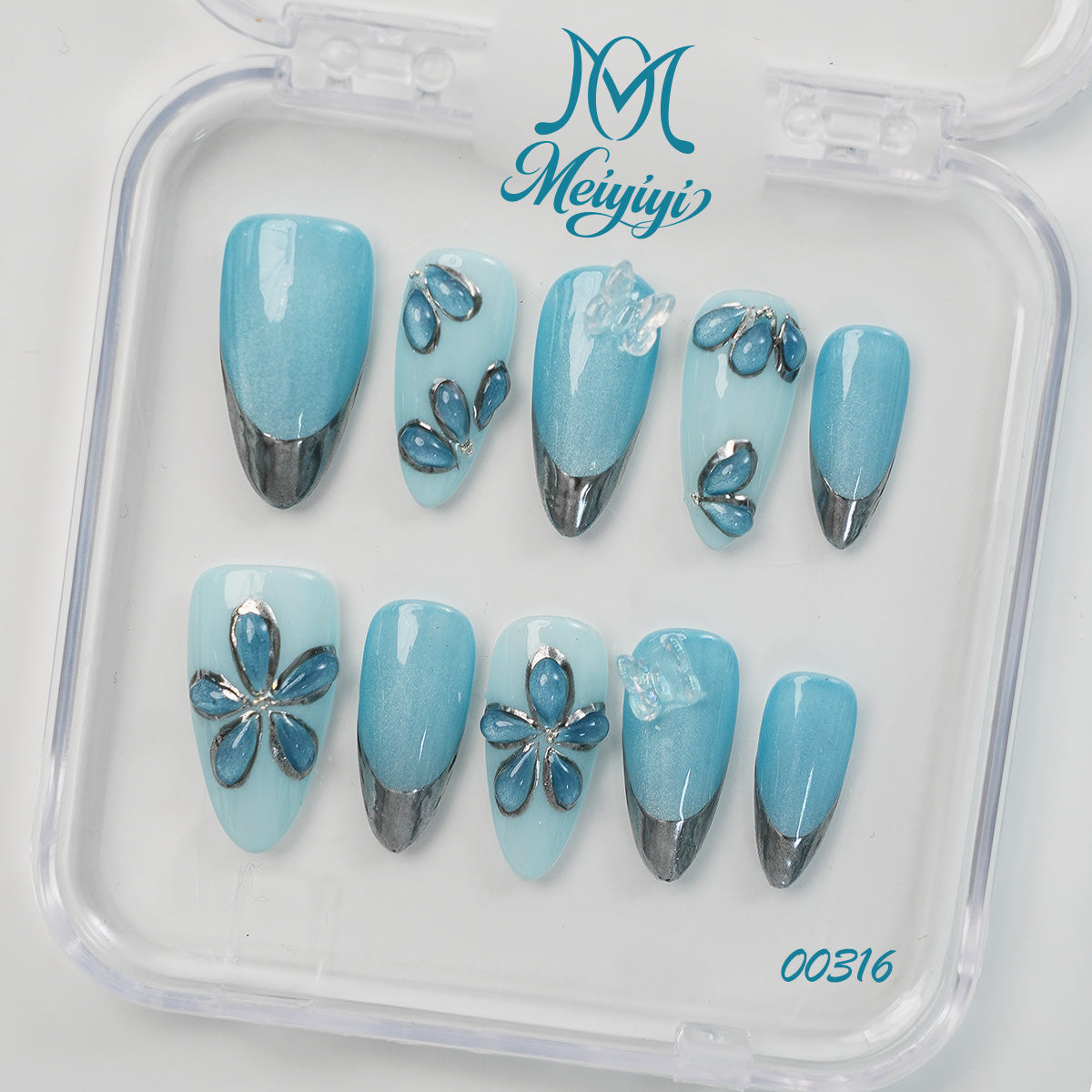 00316-MYY's designer original high-end design customized luxury hand-painted wearable nail art