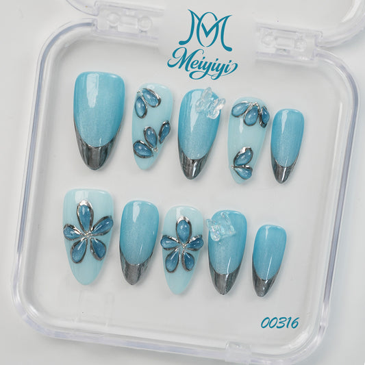 00316-MYY's designer original high-end design customized luxury hand-painted wearable nail art