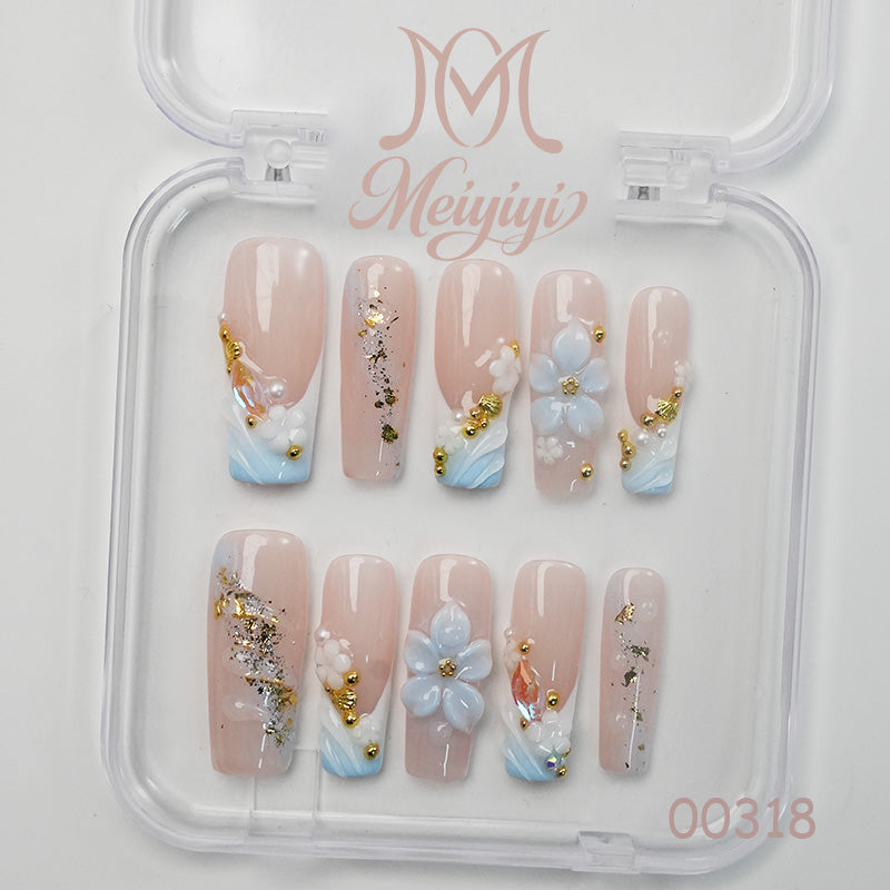 00318-MYY's designer original high-end design customized luxury hand-painted wearable nail art