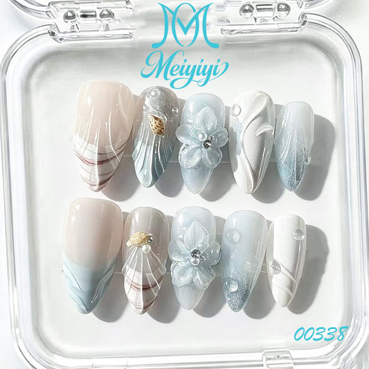 00338-MYY's designer original high-end design customized luxury hand-painted wearable nail art