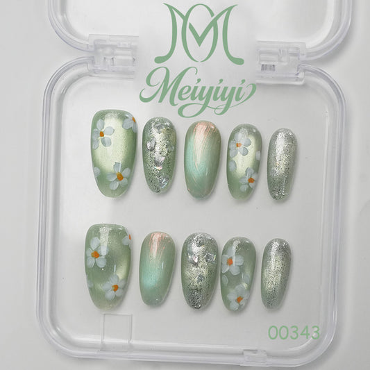 00343-MYY's designer original high-end design customized luxury hand-painted wearable nail art