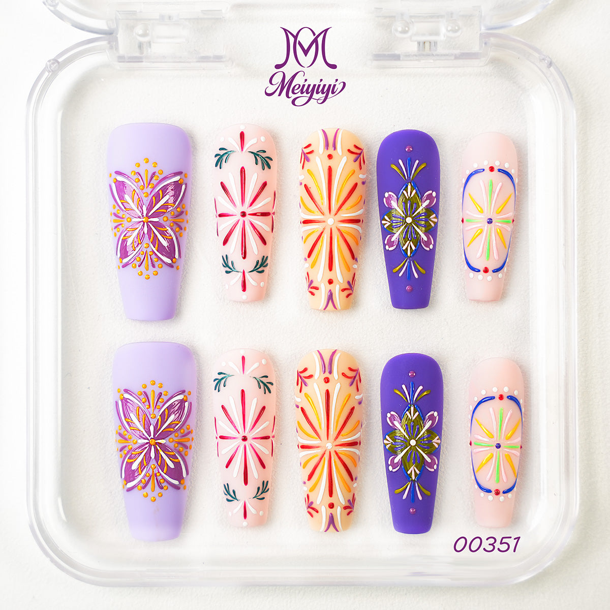 00351-MYY's designer original high-end design customized luxury hand-painted wearable nail art