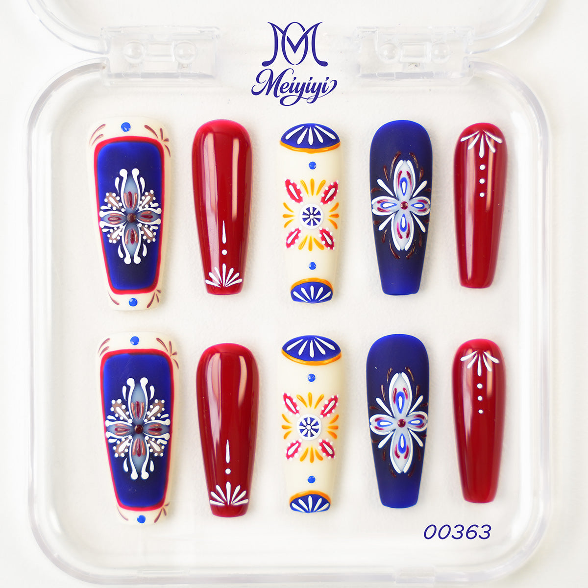 00363-MYY's designer original high-end design customized luxury hand-painted wearable nail art
