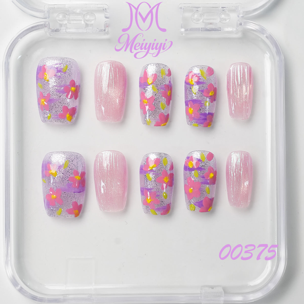 00375-MYY's designer original high-end design customized luxury hand-painted wearable nail art