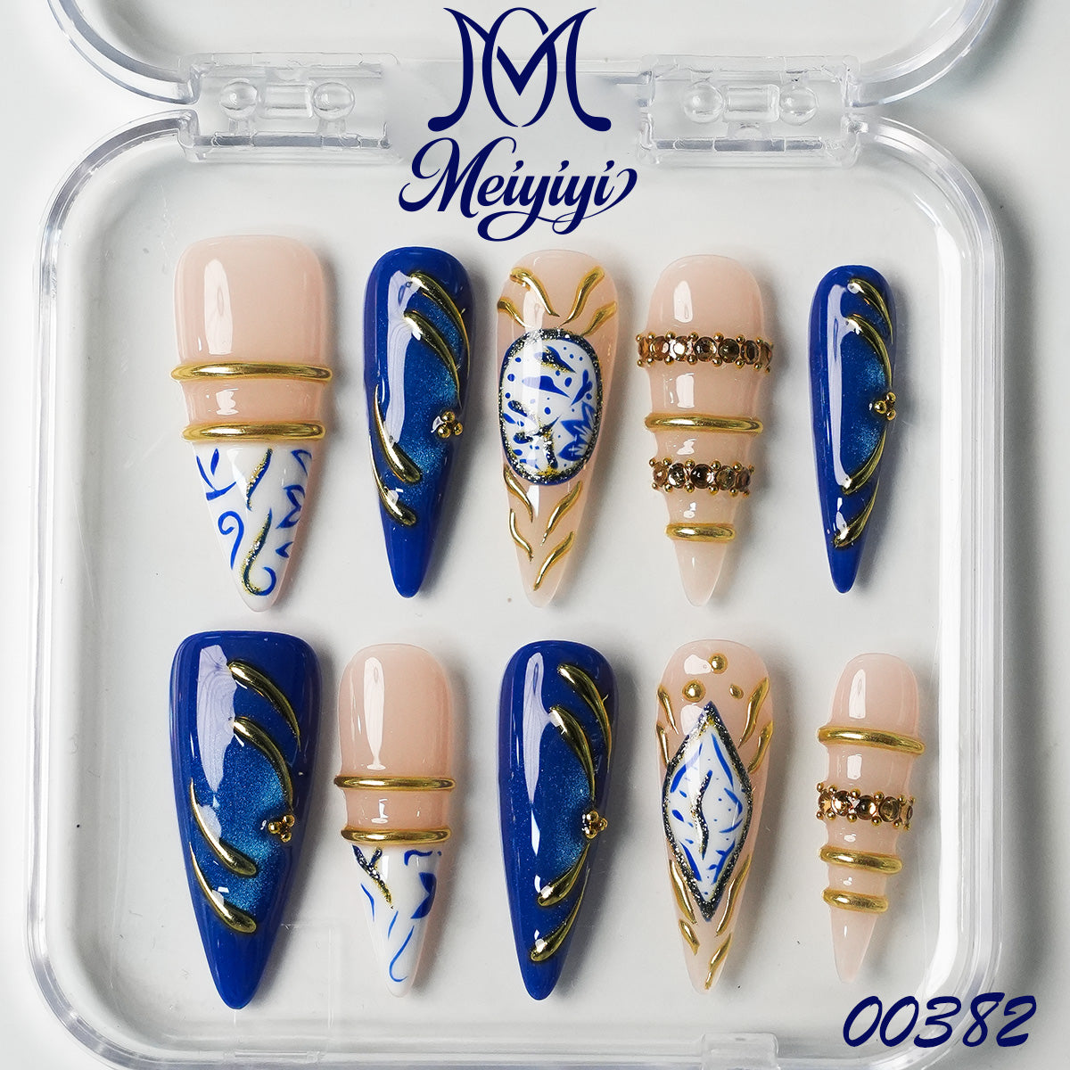 00382-MYY's designer original high-end design customized luxury hand-painted wearable nail art